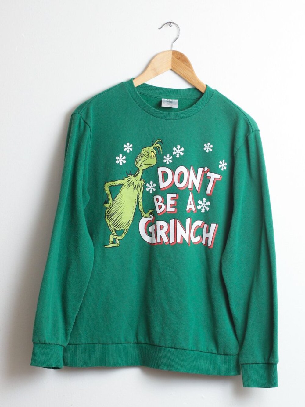 Dr Seuss The Grinch Sweatshirt Mens Green Medium (38-40) Holiday Crewneck